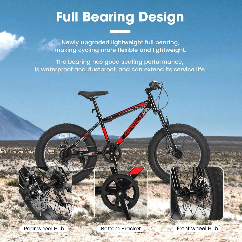 Mountain Biking For Kids - 20인치 어린이 청소년용 산악자전거, 고탄소강 프레임,