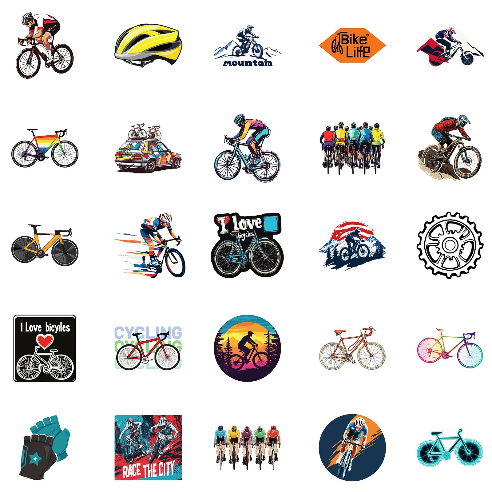 50개/팩 멋진 산악 자전거 MTB 그래피티 스티커 노 - Mountain Biking For Kids 리뷰 및 가격